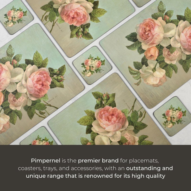 Pimpernel Floral Collection Placemats, Set of 4 â€“ (15.7" x 11.7") Cork-Backed Table Mats with Colorful Botanical Art Prints, Heat & Stain Resistant Lacquered Surface, Decorative Dining - Image 4